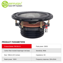 Cargar imagen en el visor de la galería, Sennuopu PM100 Three-way set speaker car audio non-destructive installation